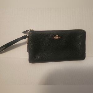 Coach Black Leather Wristlet